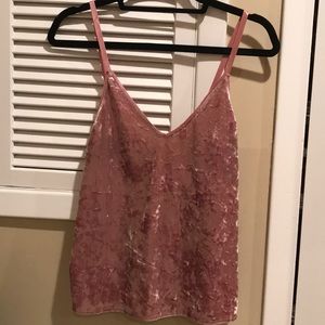 Zara Pink Velvet Tank